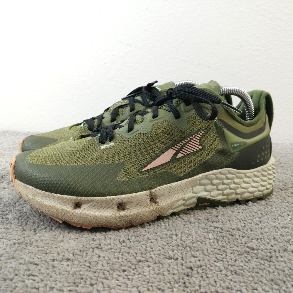Altra Timp 4 Womens Size 9.5 Trail Running Shoes Green Pink Low Top Lace Up